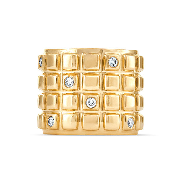 Chocolate Bar Mega Gold Ring side view