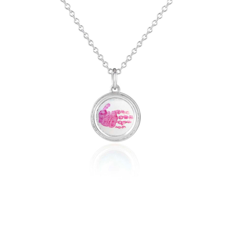 Framed Silver Personalised Hand Print Necklace