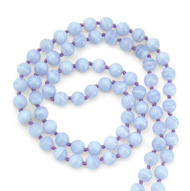 Mr Whippy Lilac Chalcedony Bead Necklace close up