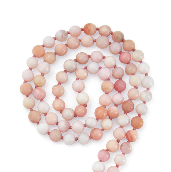 Mr Whippy Pink Opal Bead Necklace close up